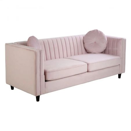 Pink Velvet Shell Backed Sofa Smithers Designer Furniture &pound;950.00 Reception Room Fir Wood product_features