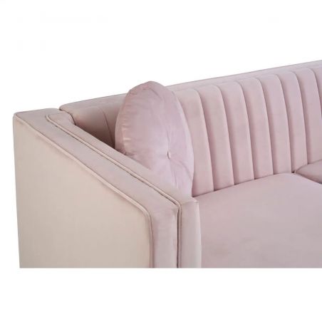 Pink Velvet Shell Backed Sofa Smithers Designer Furniture &pound;950.00 Reception Room Fir Wood product_features