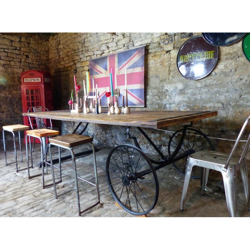 Mail Cart Dining Table Money For Nothing Archives £1,547.00 Reclaimed Wood Iron product_features