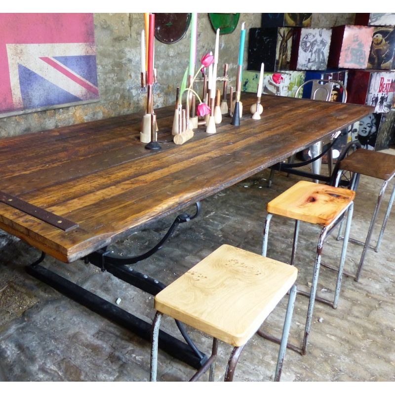 Mail Cart Dining Table Money For Nothing Archives £1,547.00 Reclaimed Wood Iron product_features