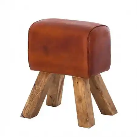 Leather Horse Pommel Stool Smithers Furniture £127.00 All Rooms Mango Wood product_features