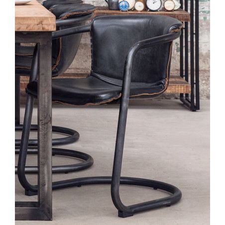 Leather Industrial Dining and Office Chairs Smithers Chairs £477.00 Kitchen Diner Steel product_features