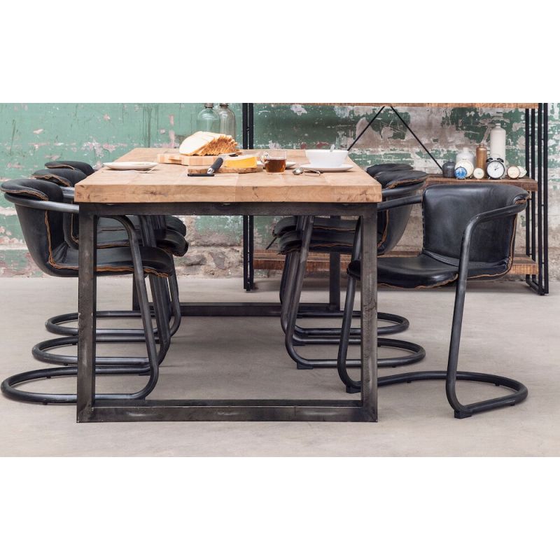 Leather Industrial Dining and Office Chairs Smithers Chairs £477.00 Kitchen Diner Steel product_features