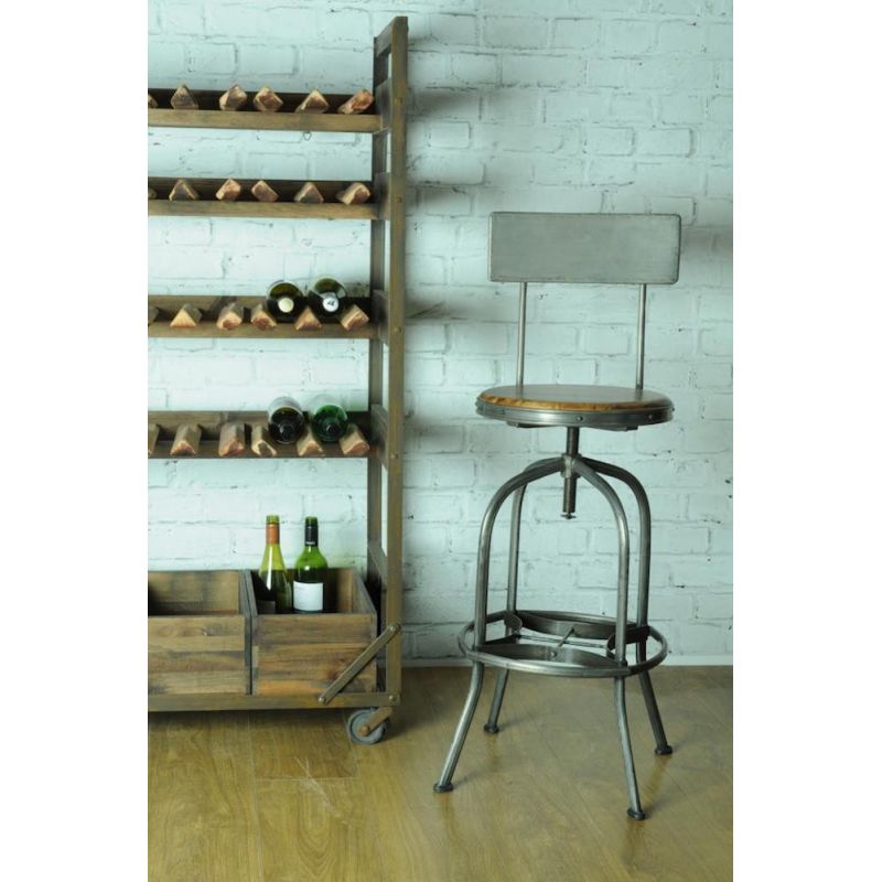 Industrial Vintage Swivel Bar Stool With Back Smithers Industrial Furniture £365.00 All Rooms Mango Wood product_features