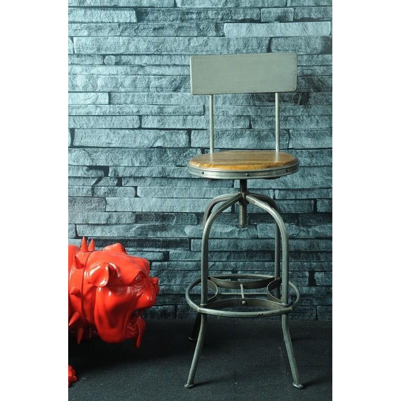 Industrial Vintage Swivel Bar Stool With Back Smithers Industrial Furniture £365.00 All Rooms Mango Wood product_features