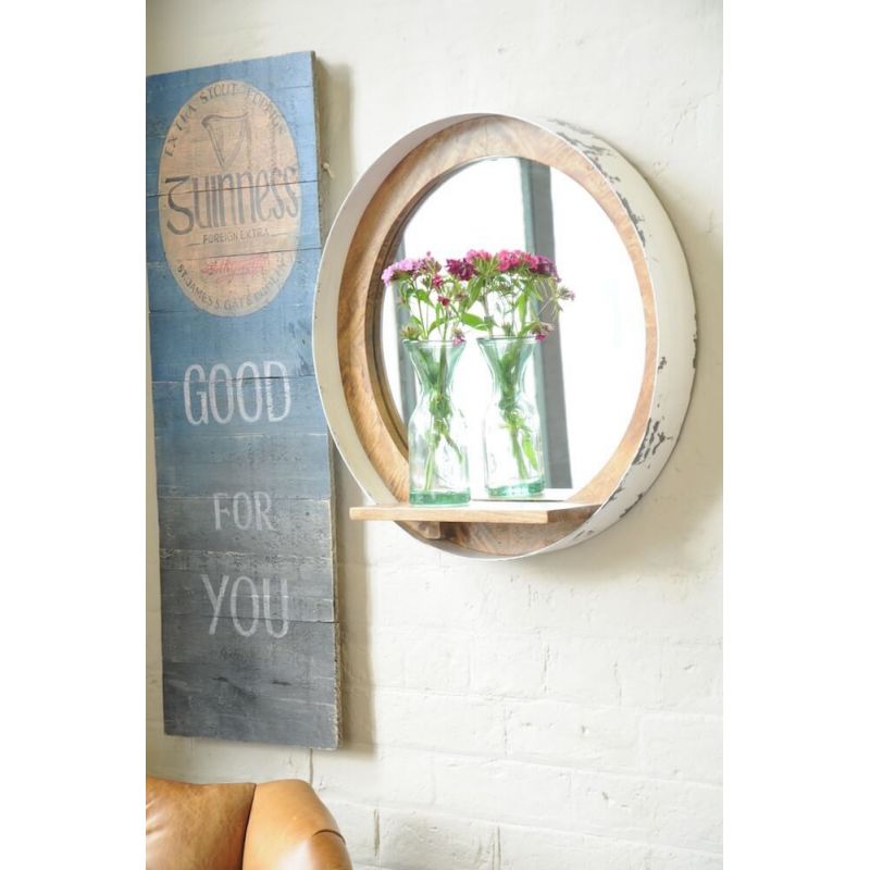 Nautical Porthole Mirror Smithers Decorative Mirrors £180.00 Hallway Reclaimed Boat Wood Oil Drum product_features