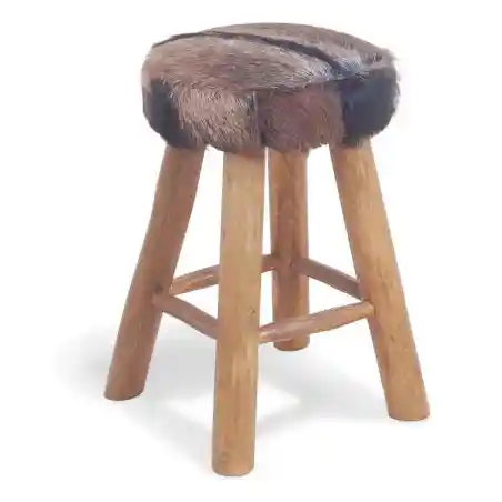 Goats Fur Stool Smithers Retro Furniture £170.00 All Rooms Mango Wood product_features