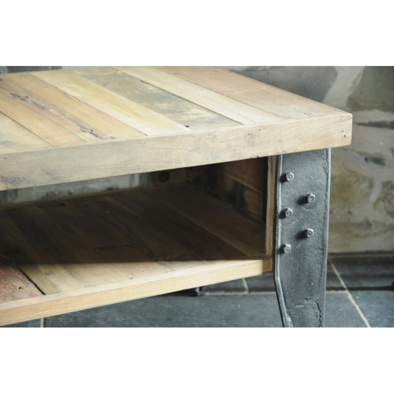 New York Loft Coffee Table Smithers Reclaimed Wood Furniture £640.00 Living Room Reclaimed Boat Wood Recycled Steel product_f...