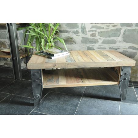 New York Loft Coffee Table Smithers Reclaimed Wood Furniture &pound;640.00 Living Room Reclaimed Boat Wood Recycled Steel product_f...