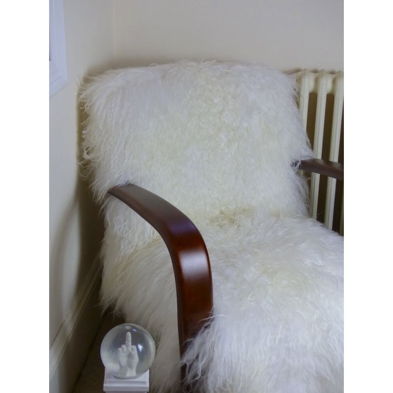 Mongolian Sheepskin Chair Smithers Money For Nothing BBC £2,234.00 Living Room Mahogany product_features