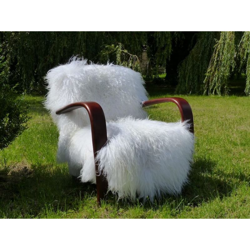 Mongolian Sheepskin Chair Smithers Money For Nothing BBC £2,234.00 Living Room Mahogany product_features