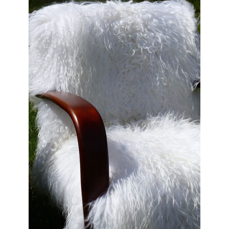 Mongolian Sheepskin Chair Smithers Money For Nothing BBC £2,234.00 Living Room Mahogany product_features