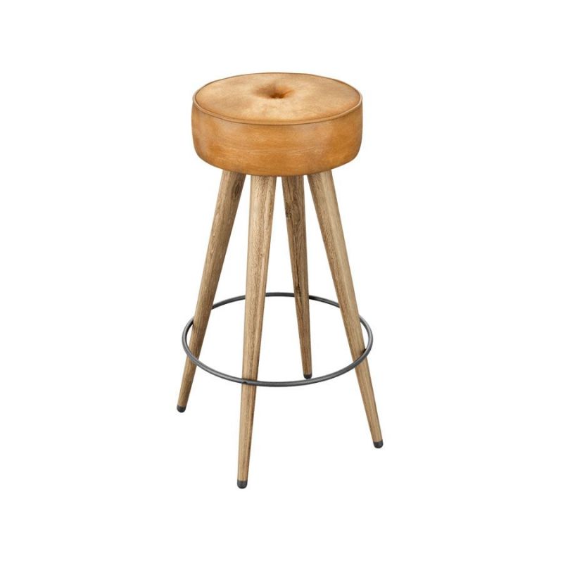 Wyatt Urban Leather Bar Stools Smithers Vintage Furniture £224.00 Kitchen Mango Wood product_features