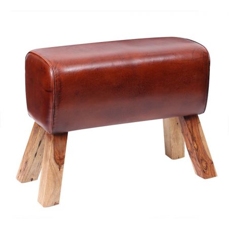 Leather Horse Pommel Stool Smithers Furniture £127.00 All Rooms Mango Wood product_features