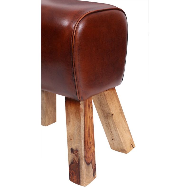 Leather Horse Pommel Stool Smithers Furniture £127.00 All Rooms Mango Wood product_features