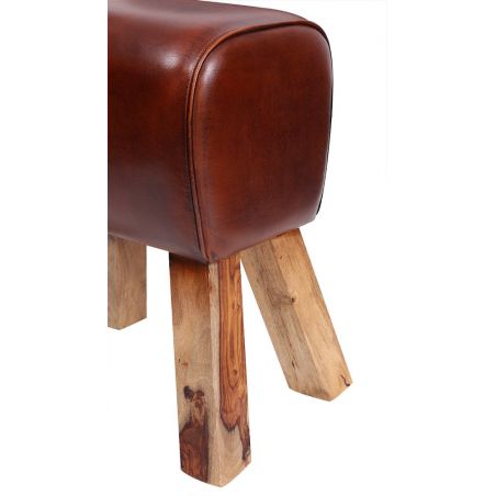 Leather Horse Pommel Stool Smithers Furniture £127.00 All Rooms Mango Wood product_features