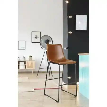 Faux Leather Bar Stool X2 Set Smithers Industrial Furniture £362.00 All Rooms Steel product_features
