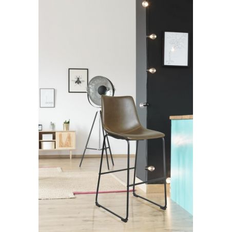 Faux Leather Bar Stool X2 Set Smithers Industrial Furniture £362.00 All Rooms Steel product_features