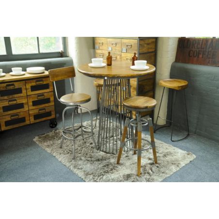 Industrial Vintage Swivel Bar Stool With Back Smithers Industrial Furniture £365.00 All Rooms Mango Wood product_features