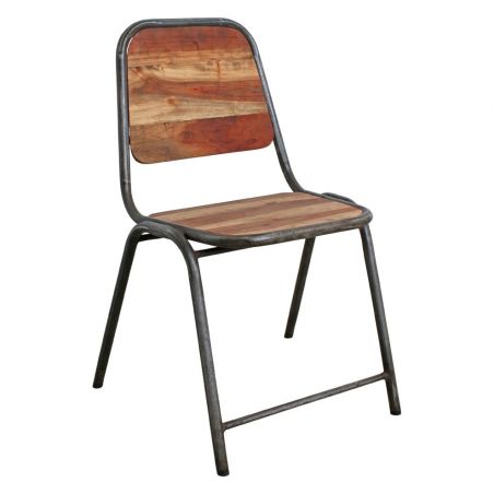 Factory Dining Chair Smithers Reclaimed Wood Furniture £160.00 Dining Room Reclaimed Wood Recycled Steel product_features
