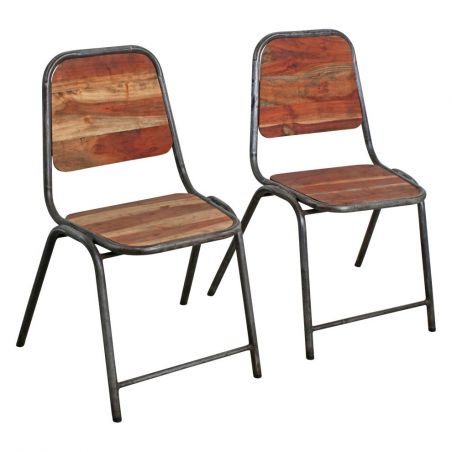 Factory Dining Chair Smithers Reclaimed Wood Furniture £160.00 Dining Room Reclaimed Wood Recycled Steel product_features