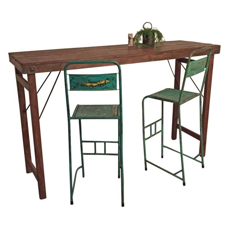 Factory Folding Reclaimed Wood Bar Table Smithers Industrial Furniture £950.00 Bar Reclaimed Wood Iron product_features