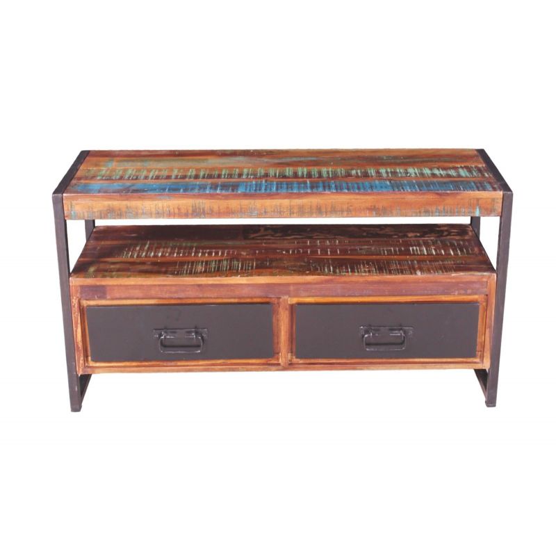 Lowboard Tv Cabinet Smithers Reclaimed Wood Furniture £1,549.00 Living Room Acacia Steel product_features