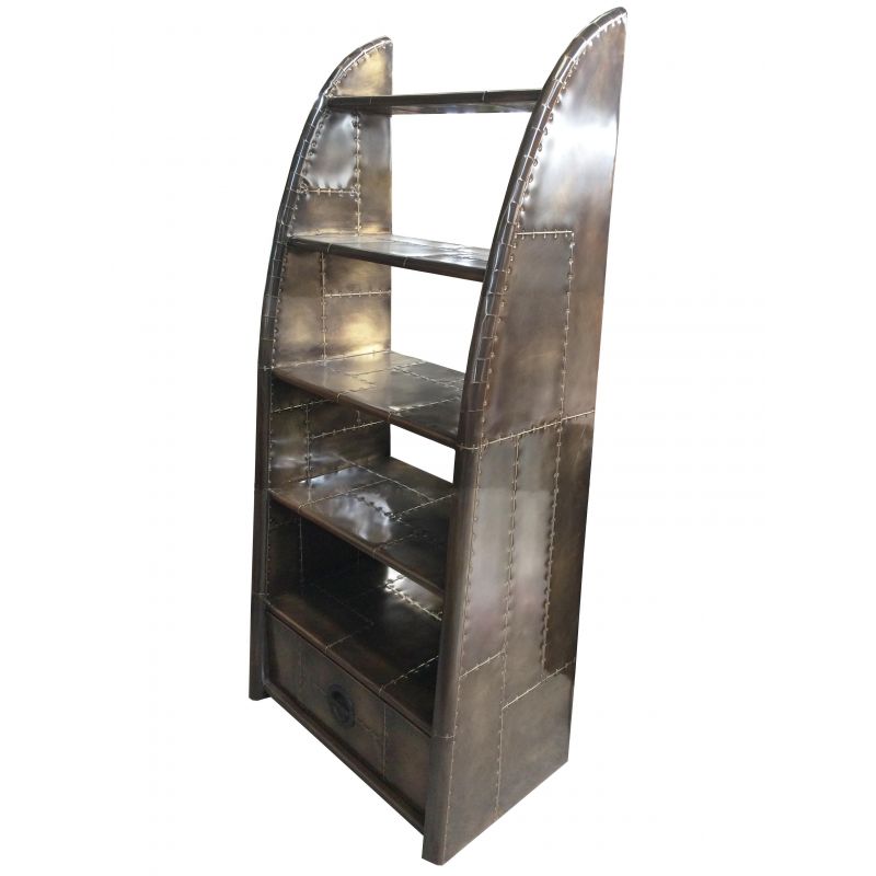 Luxury Brass Bookcase – Spitfire Aviator Design Smithers Aviator £2,400.00 Office Fir Wood Aluminium product_features