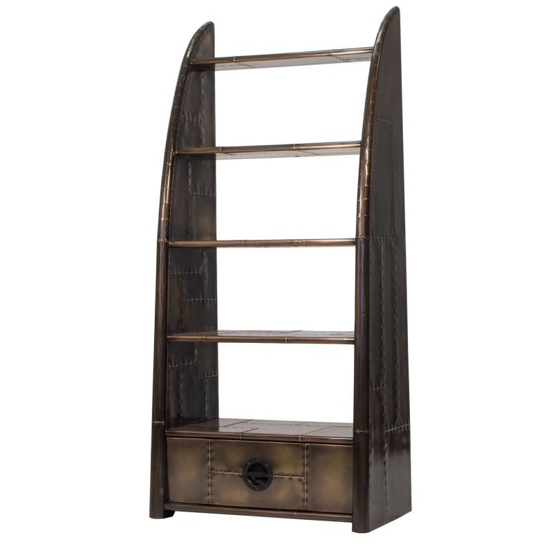 Luxury Brass Bookcase – Spitfire Aviator Design Smithers Aviator £2,400.00 Office Fir Wood Aluminium product_features