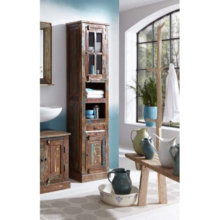 River Thames Tall Bathroom Storage Cabinet Smithers Reclaimed Wood Furniture £1,100.00 Bathroom Reclaimed Boat Wood product_f...