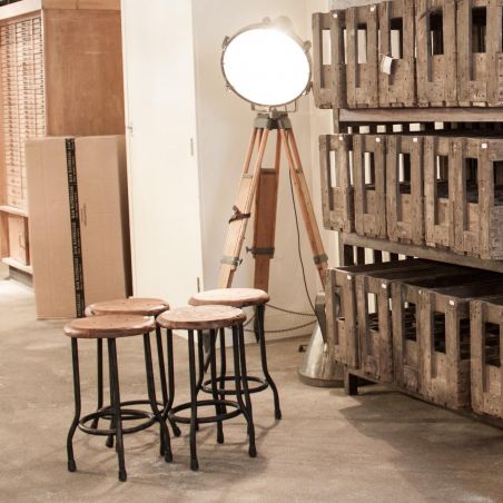 Science Lab Stool Smithers Industrial Furniture &pound;160.00 Kitchen Diner Teak Wood Iron product_features