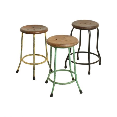 Science Lab Stool Smithers Industrial Furniture &pound;160.00 Kitchen Diner Teak Wood Iron product_features
