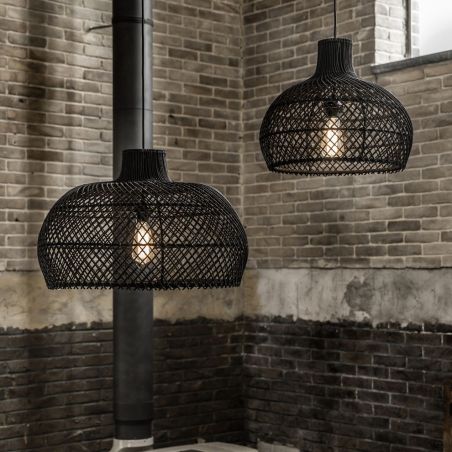 Black Rattan Pendant Ceiling Light Smithers Lighting &pound;215.00 Wicker product_features