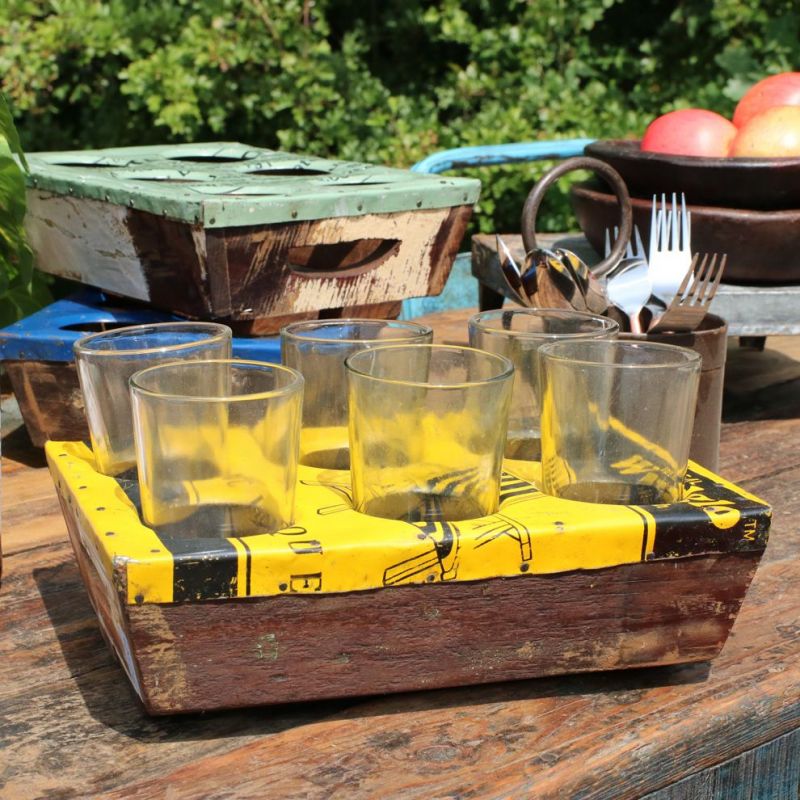 Reclaimed Wooden & Oil Drum Drinks Tray Smithers Tableware £60.00 Reclaimed Wood product_features